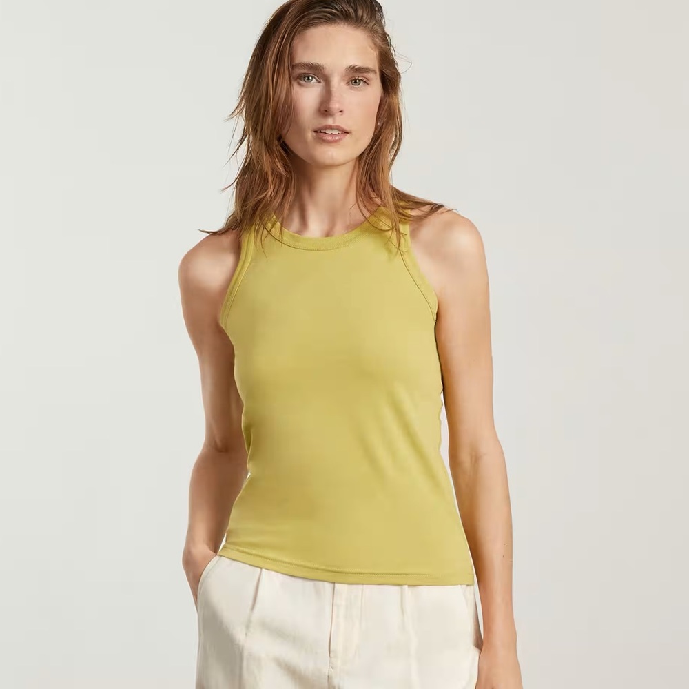 Everlane The Organic Cotton Cutaway Tank NWT Leek Green Size Small